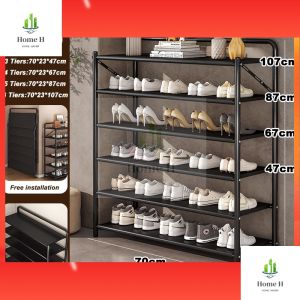Installation Free Shoe Rack Multilayer Foldable Shoe Cabinet Space-Saving Shoe Storage Organizer