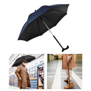 Pull-Out Umbrella For The Elderly With Crutches Walking Cane Umbrella Lightweight Rainproof Multipurpose Walking Sticks Crutch