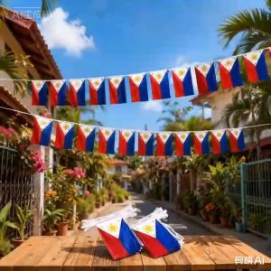 5 Meters Philippine Flag Banner String For School Sports National Day Decoration