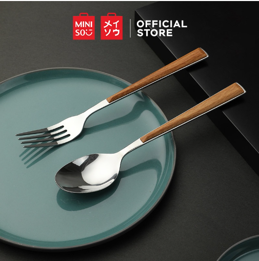 Miniso Salad Spoon and Fork Wood Color Lazada PH