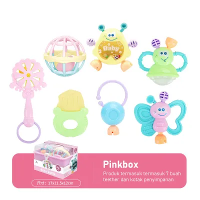 Baby Rattles Set Baby Rattles Toys Silicone Teether Rattles Hand Shake Bed Bell Trolley Rattles Baby Toddler Toys Handbell Rattle Newborns Educational Gift