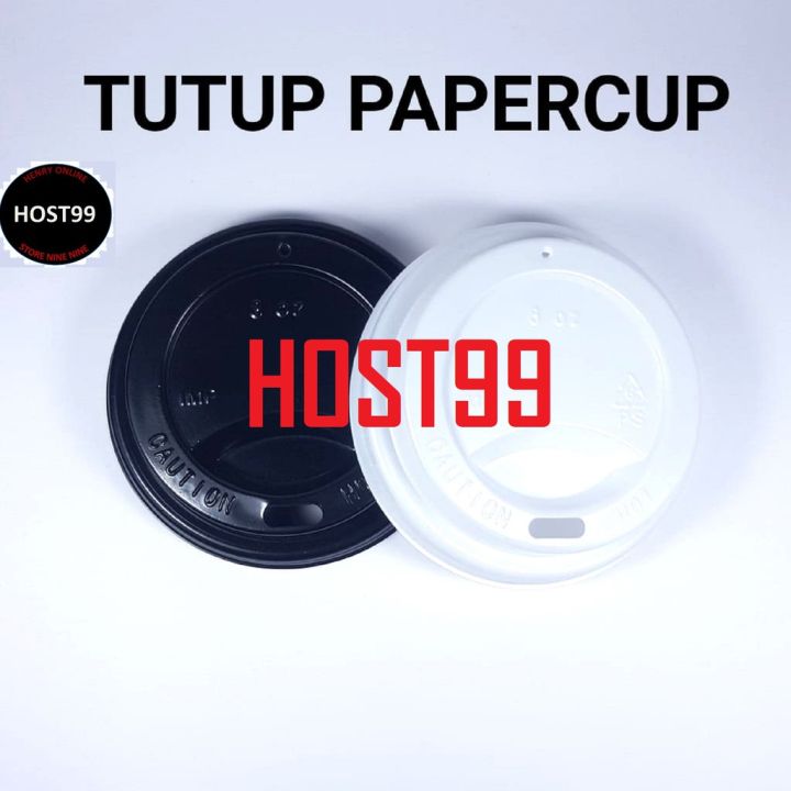 TUTUP GELAS KERTAS 8OZ PAPERCUP HITAM PAPER CUP PUTIH 50PCS | Lazada ...