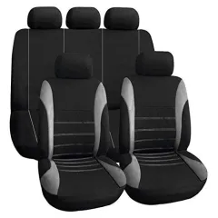 9pcs Full Seat Cover Set Car Seat Cover Low Front Back Set Black Grey Lazada PH