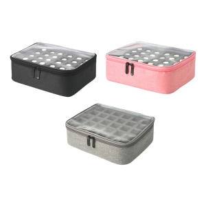 Nail Polished Storage Box and Essential Oil Holder 30 Holder Clear Travel Case Portable Makeup Bag for Various Occasion