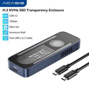 ACASIS M.2 NVME SSD Enclosure with Cooling Fan USB 3.1 Gen 2 (10Gbps) PCIe M.2 NVMe to USB Adapter/Reader Supports M and B&M Keys and Size 2230/2242 /2260/2280 SSDs (up to 8TB)