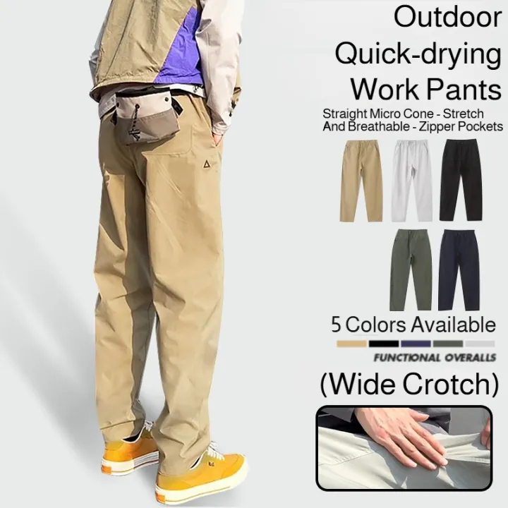Men's Triangle Cargo Pants Loose Work Pants Waterproof Quick-Dry Pants ...
