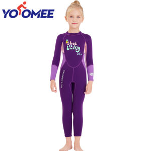 Yoomee 2.5mm Neoprene Wetsuit Little Kids Keep Warm UV Protection Swimsuits Long Sleeves Diving Suits
