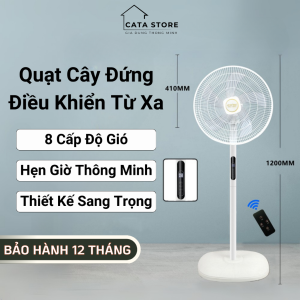Quạt cây đứng Cát Á điều khiển từ xa 5 cánh siêu mát công suất 45W chính hãng tiết kiệm điện