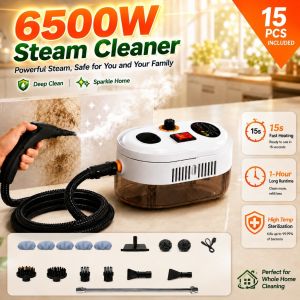 6500W Steam Cleaner High Pressure | Kills 99.9% Germs | 6-Step Touch Control | Sofa Floor Kitchen Bathroom