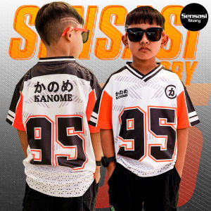 Kanome Jersey Anak Rugby NFL Oversize Unisek Number Karakter Premium Usia 3-12 Tahun