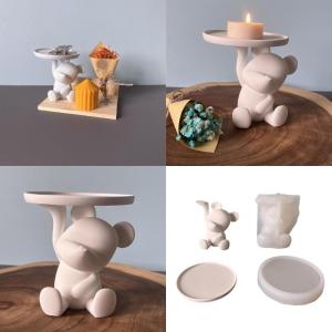 Tay gấu chắc chắn Khuôn Silicone đồ trang trí nội thất khay tròn để chế tạo vật tư và giải pháp lưu trữ sáng tạo