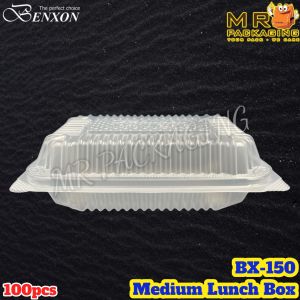 BX-150 Medium PP Lunch Box [ 100pcs± ] Benxon BX 150 Disposable Plastic Food Box Biodegradabe BX150