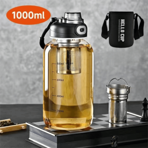 ELITEDEALSHUB with Handle Glass Tea Cup Tea Separation Double Drinking Water Bottle Large Capacity Portable Kettle Gifts