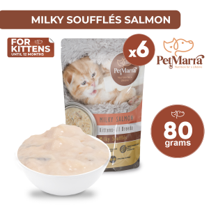 PetMarra Salmon Milky Souffles Kitten Wet Food Pouch 80g BUNDLE OF 6 - PetMate