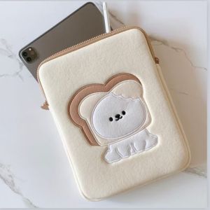 MELODI Soft Plush Tablet Sleeve Bag 11 Inch Cartoon Laptop Bag Portable Inner Bag Tablet Case Cover for iPad Air/Samsung/Xiaomi
