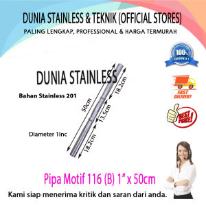 Pipa Motif 116 (B) 1in x 50cm Aksesories stainless steel tangga pagar kanopi balkon