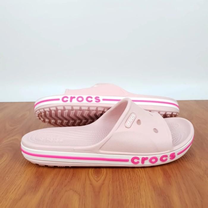 CROCS SANDAL WANITA BAYABAND SLIDE WOMEN CROCS PINK PROMO