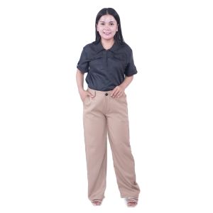 Putri Nasya Celana Kerja Kantor Big Boyfriend Sopan Wanita / Celana Wanita Jumbo Keren / Kulot Big size 8L6L5L4L2L / Celana Kerja Seragam Wanita Bigsize / Celana Bahan Loose Pants OverSize Formal Super Jumbo Kekinian Capucino Moca Hitam Navy