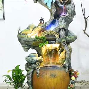 Chinese Zen Water Fountain Landscape Pastoral Ornaments Opening Gift Balcony Courtyard Garden Creative Decoration