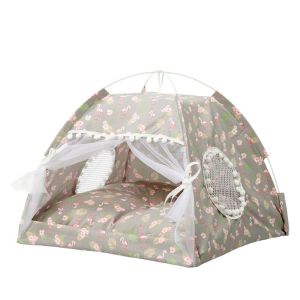 ER52858 Cute Washable With Cushion Indoor teepee Pet Tent Pet Houses Animals Bed Dog Cat Bed