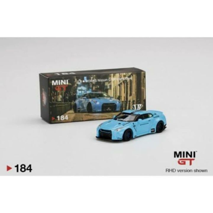 MINI GT LB*WORKS Nissan GT-R R35 Light Blue #184 Macau
