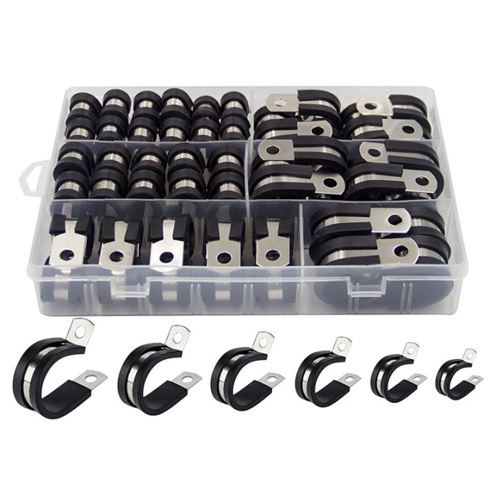 Cable Clamp Assortment Kit Stainless Steel Cushioned Insulated Cable ...