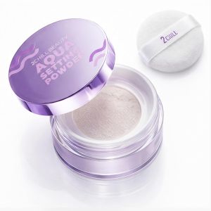 2CHILL Aqua Setting Powder 45% Water Essence Translucent Face Powder Loose Hydrating Matte Finish Blurs Pores & Brightens Skin Waterproof Sweat Resistant Pressed Setting Powders for Oil Control