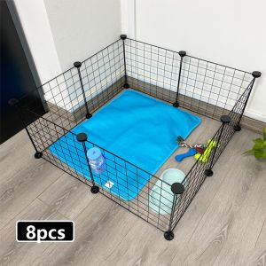 DIY Dog Fence 35*35cm Pet Fence Dog Cage with Door Playpen Cat Cage and Rabbit Fence Metal Cage