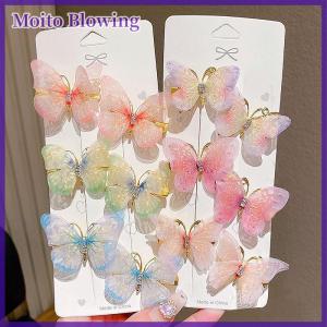 Moito Colorful Butterfly Hairpins Girl Hair Clips Barrettes Women Sweet Hair Ornament Rainbow Headwear Fashion Hair Accessories
