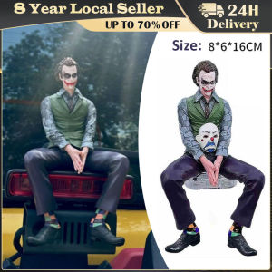Joker Heath Ledger Action Figure Sitting Green Suit Handheld Joker Mask Car Doll Desktop Decoration Model Toy Children Xmas Gift