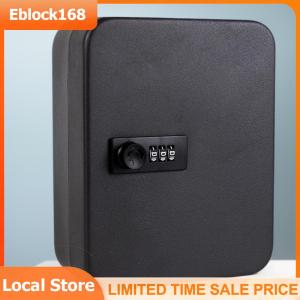 Combination Key Cabinet 20 Key Hooks Key Storage Lock Box with Key/Code Lock Key Cabinet Lock Box Key Holder Box Wall Mount
