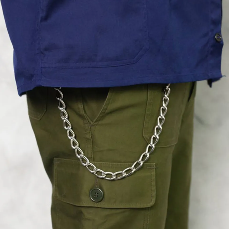 45cm Stainless Steel Punk Hip-hop Trendy Belt Waist Key Ring Trouser Chain  Male Pants Chain