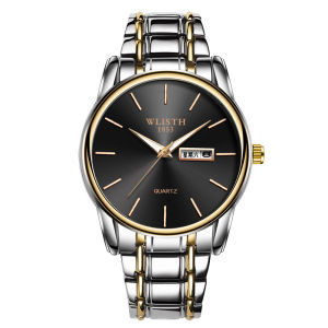 2026 Hot Sale [ Shipped from China ] New Mens Business Quartz Watch   Single and dual calendar waterproof steel band versatile watch   Simple striped scale B3
