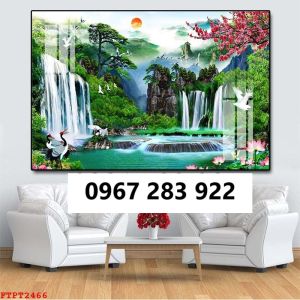 Gạch tranh đẹp thác nước