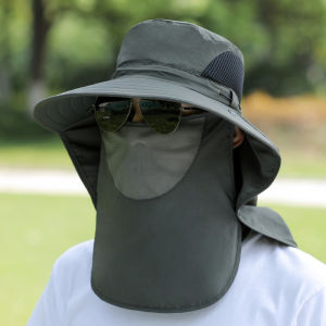 Detachable Summer Sun Hats UV Protection Outdoor Fishing Cap for Men Women Hiking Camping Visor Bucket Hat Neck Flap Fisherman Hat