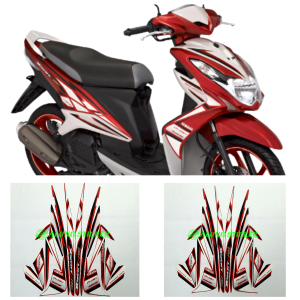 STIKER STRIPING MOTOR STICKER MOTOR LIS POLET YAMAHA XEON RC TAHUN 2013 MERAH STANDAR