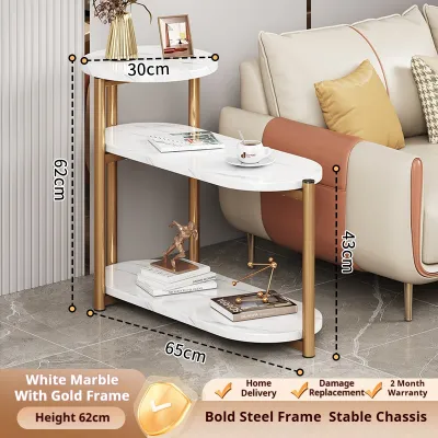 KEKEE 3 Layer Sofa Side Table Rack Storage Cabinet Waterproof Moisture-proof Multi Functional Shelf Tea Table Living Room Bedside Table