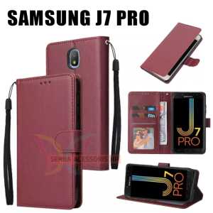 Khusus Case Dompet Lipat Tipe SAMSUNG GALAXY J7 PRO Walet Leather Flip Case Hape Dompet Polos Kulit