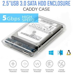 2.5-Inch SATA 3.0 To USB 3.0 Hard Drive Disk Box HDD External Enclosure SATAHDD And SSD -Trans กล่อง แบบใสพร้อมสายusb3.0