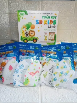 Set 100 Chiếc Khẩu Trang 5D Tuấn Huy Cho Bé Yêu In Hình Hoạ Tiết Dễ Thương_ 5D Bé