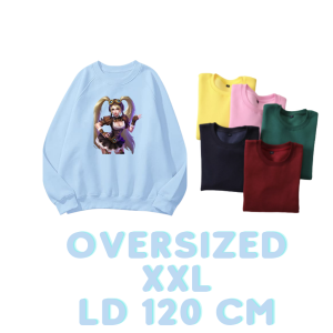 Joy Sana Sweater Big Size Ukuran Jumbo Size XXL Sweater Oversize Korea Style Crewneck Bahan Fleece Motif Miya Mobile Legen