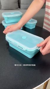 Vixplorn Silicone Lunch Box Foldable With Lid Microwave Safe Tahan Panas Leakproof Portable Food Container Rumah Tangga