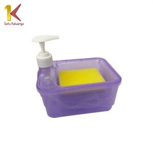 Satu Keluarga Tempat Sabun Cuci Piring Petak 2IN1 650ML C1001 Soap Pump Dispenser Sabun Cair dengan