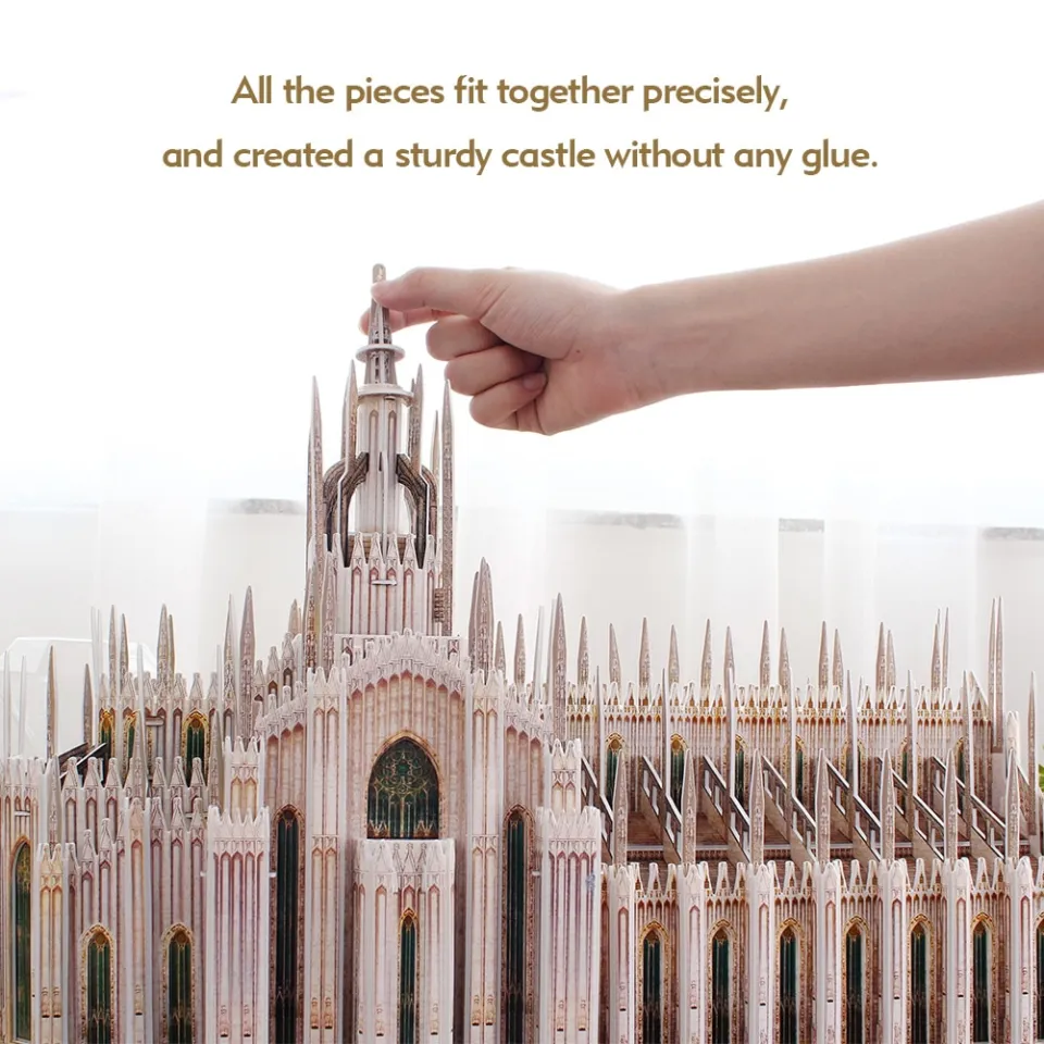 CubicFun 3D Puzzles Milan Cathedral Architecture Model National Geographic Italy  Church Jigsaw Building Kits Toy for Adults Kids