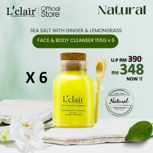 6 x 155g Lclair Sea Salt Natural Body Cleanser