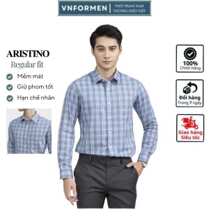 Áo sơ mi nam dài tay kẻ sọc ARISTINO có túi vải sợi sồi mềm mát ALS05602 (Size 43)