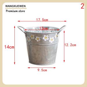 [COD] Vintage Iron Flower Pot Desktop Flower Vase Plant Flowerpot Balcony Plant Bucket