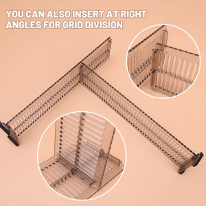 Adjustable Sekat Pembatas Laci Penyekat Kotak Lemari Organizer Isi 4 Pcs Sekat Pembatas Rak Partisi
