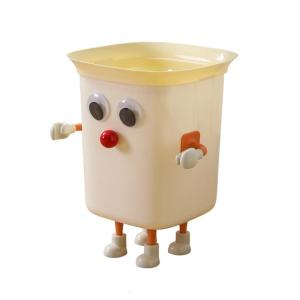 Trash Can Funny Big Eyes Garbage Bin with Feet Home Office Rubbish Bin Bathroom Garbage Container Waste Bucket Kitchen