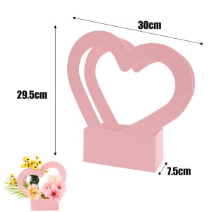 New Heart-shaped Flower Box Foldable Waterproof Portable Flower Arrangement Packaging Box 2025 Mothers Day Birthday Party Decoration Supplies